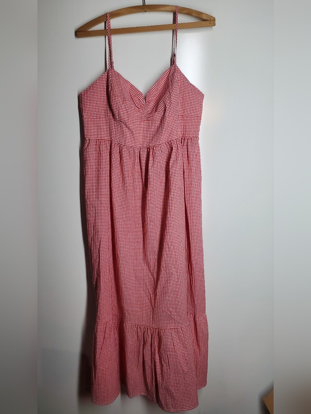 Rewind Red Gingham Strapless Sundress